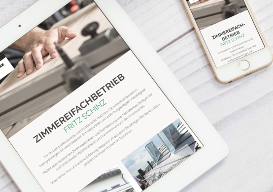 Zimmerei Schinz Website Tablet/Mobile
