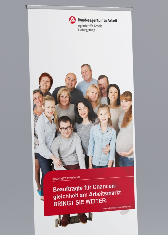 Roll-up für Veranstaltung zur Chancengleichheit am Arbeitsmarkt