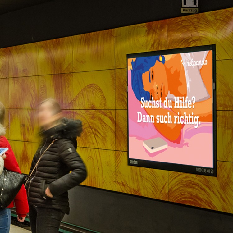 Displaywerbung für helpando