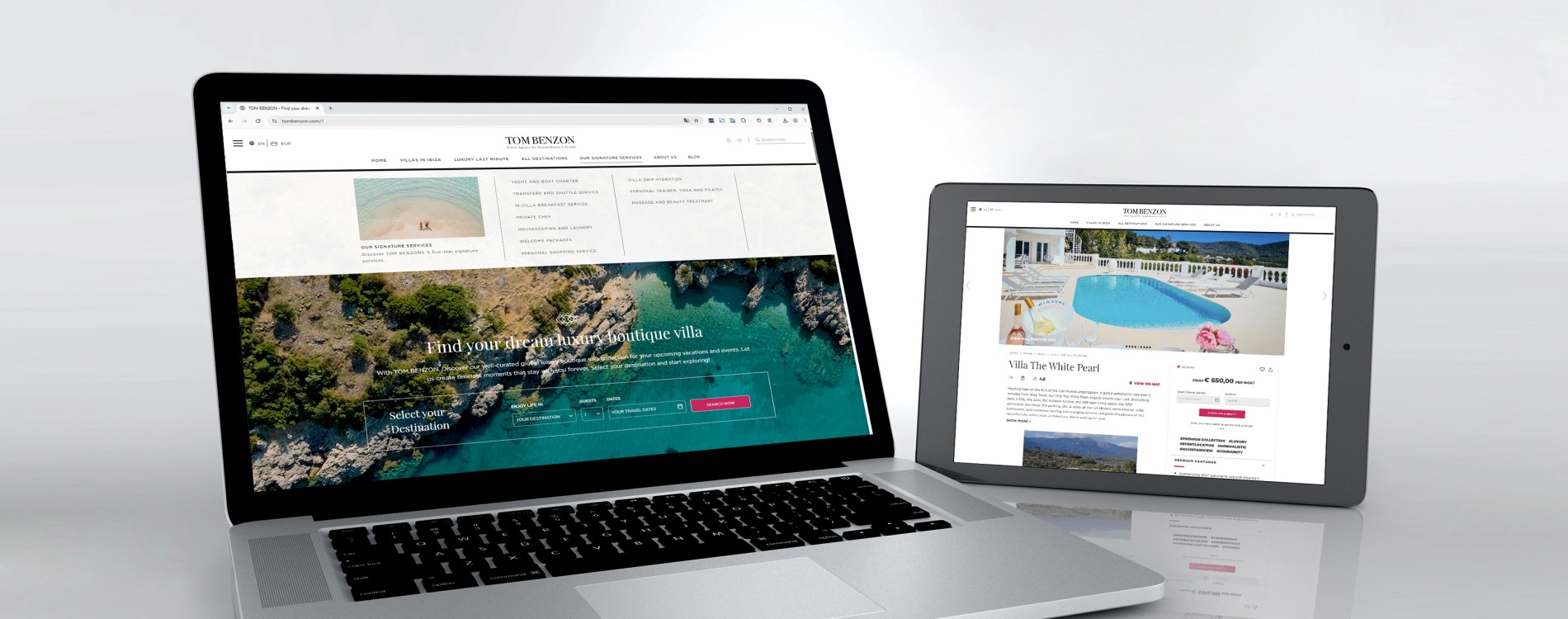 Ansicht Webseite tombenzon